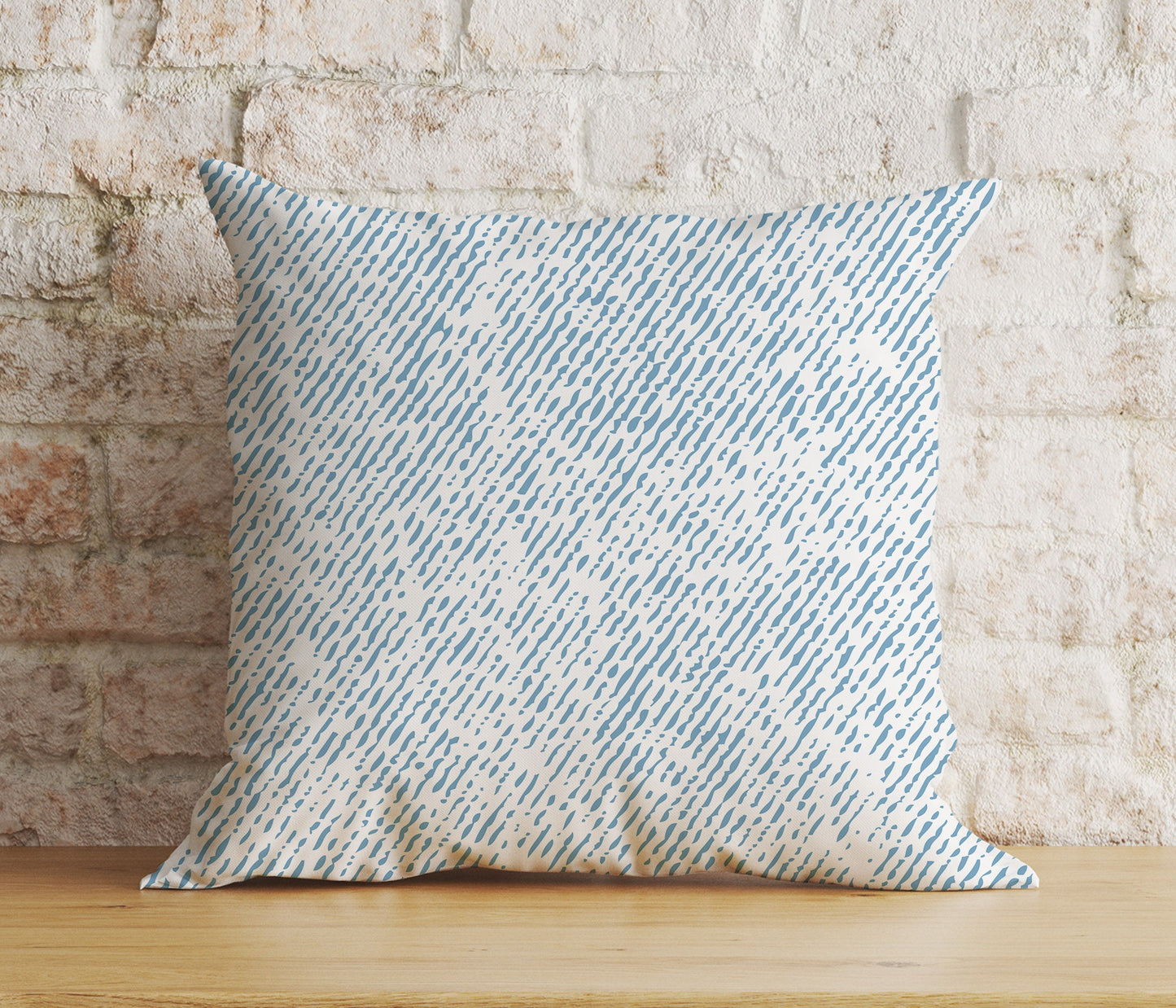 Blue Textured Cushion Cover Navy Blue Semi-Plain Pillow Case