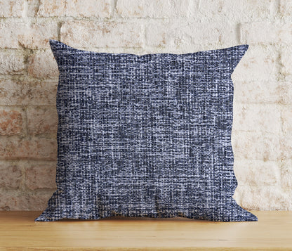 Navy Blue Basket Weave Blue Modern Printed Cushion Cover