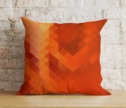 Terracotta Abstract Brick Retro Orange Cushion Cover