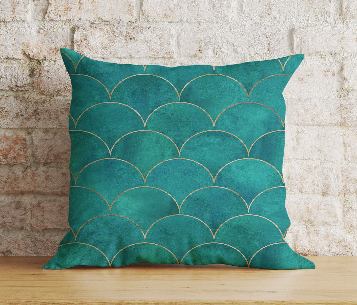 Turquoise Floral Geometric Emerald Modern Cushion Cover