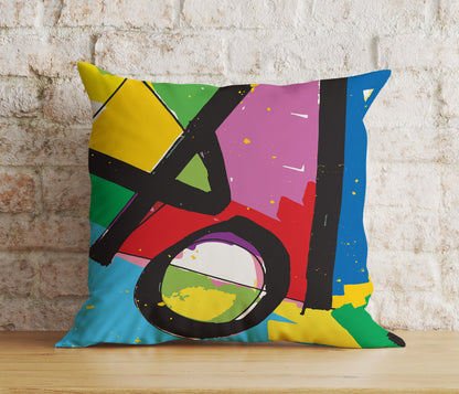 Colorful Abstract Cushion Cover Retro Style Pillow Cover