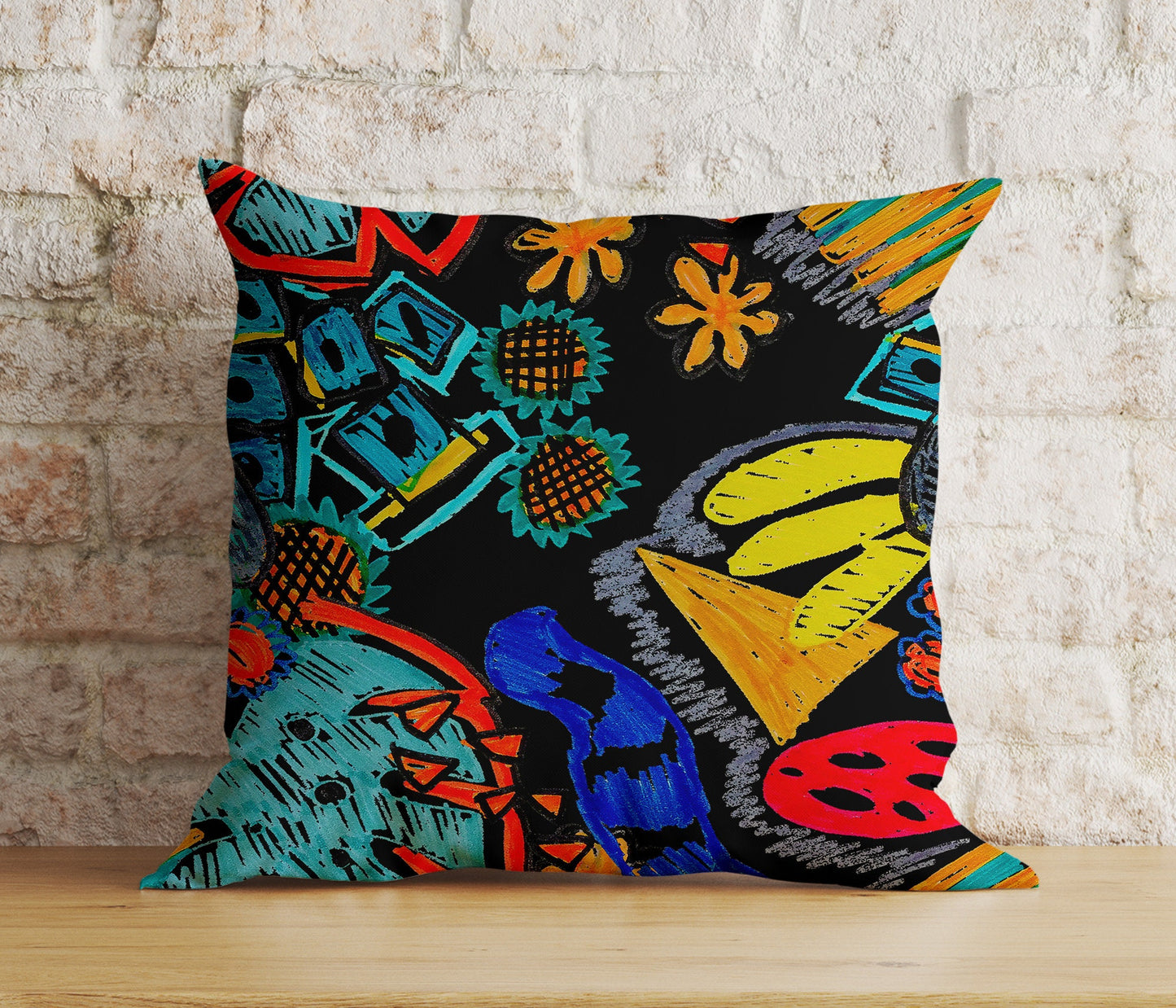 Colorful Abstract Cushion Cover Retro Style Pillow Cover