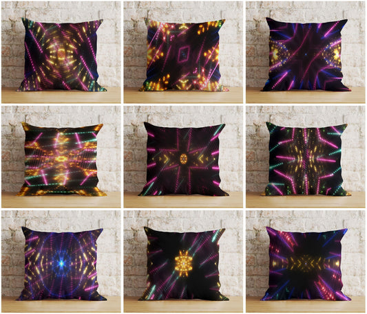 Vibrant Dark Space Light Eye-Catching Cushion Covers