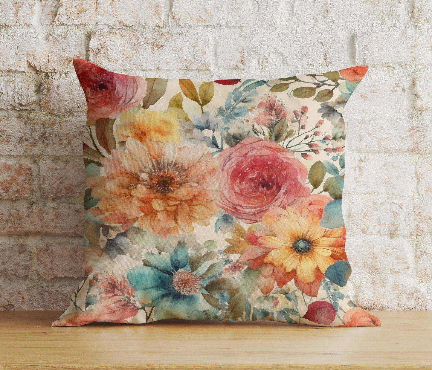 Exotic Floral Colourful Vibrant Flower Cushion Cover