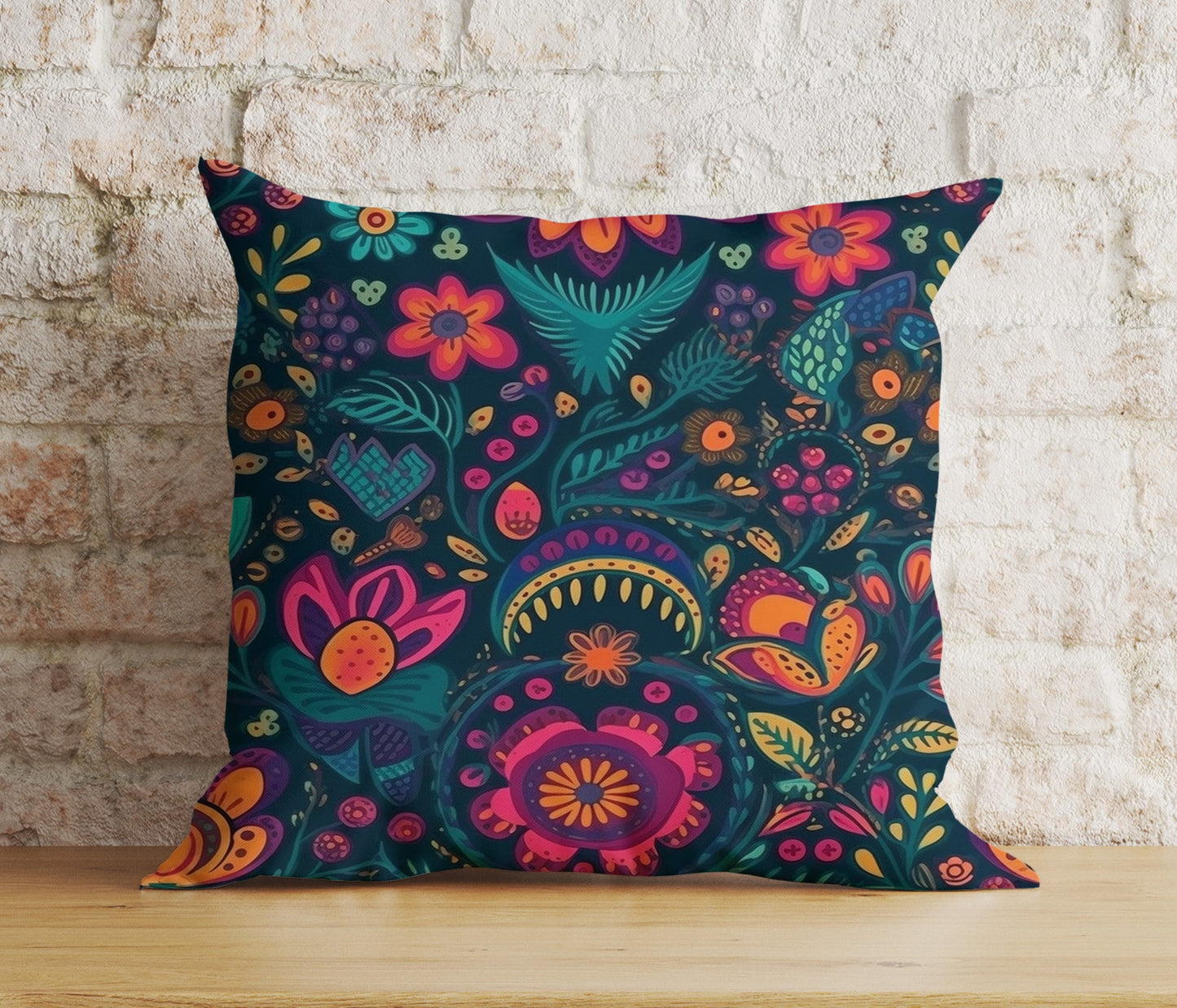 Colourful Floral Cushion Cover Bohemian Decor Pillow Cover for Sofa