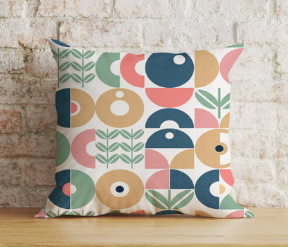 Colourful Mid-Century Modern Cushion Covers Linear Stem Retro