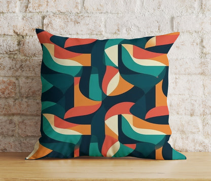 Retro-Inspired Abstract Geometric Vibrant Cushion Covers