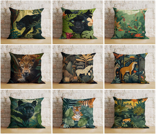 Exotic Wildlife Jungle Animal Patterns Cushion Covers