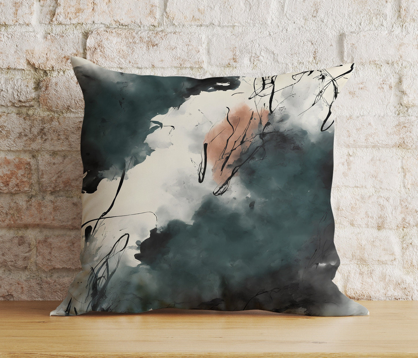 Floral Abstract Art Elegant Watercolour Cushion Cover