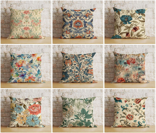 Vintage Timeless Flower Botanical Patterns Cushion Cover