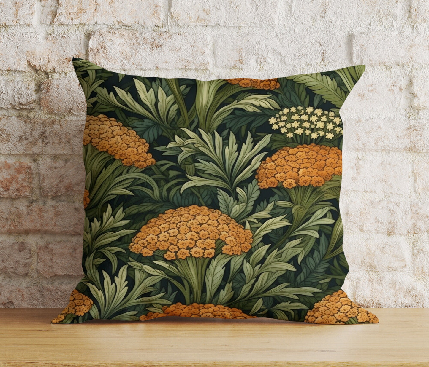 Green Floral Botanical Flower Exotic Jungle Cushion Cover