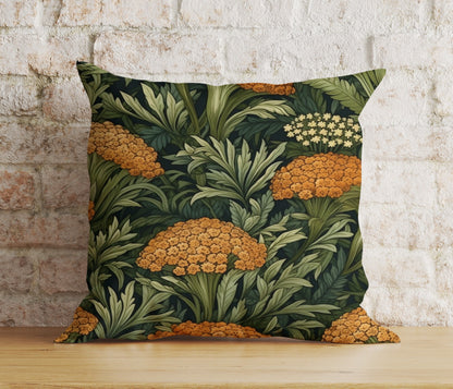 Green Floral Botanical Flower Exotic Jungle Cushion Cover