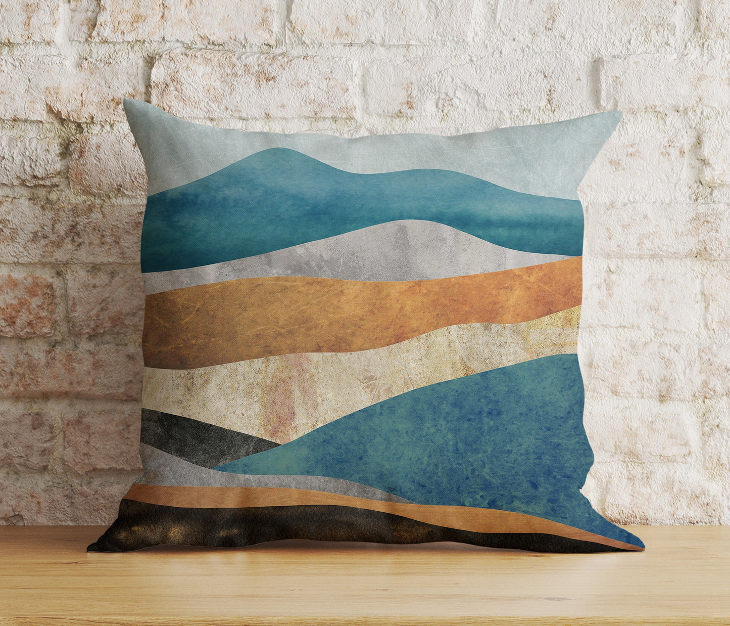 Abstract Landscape Cushion Cover Mountain View Pillow Cover Living Room