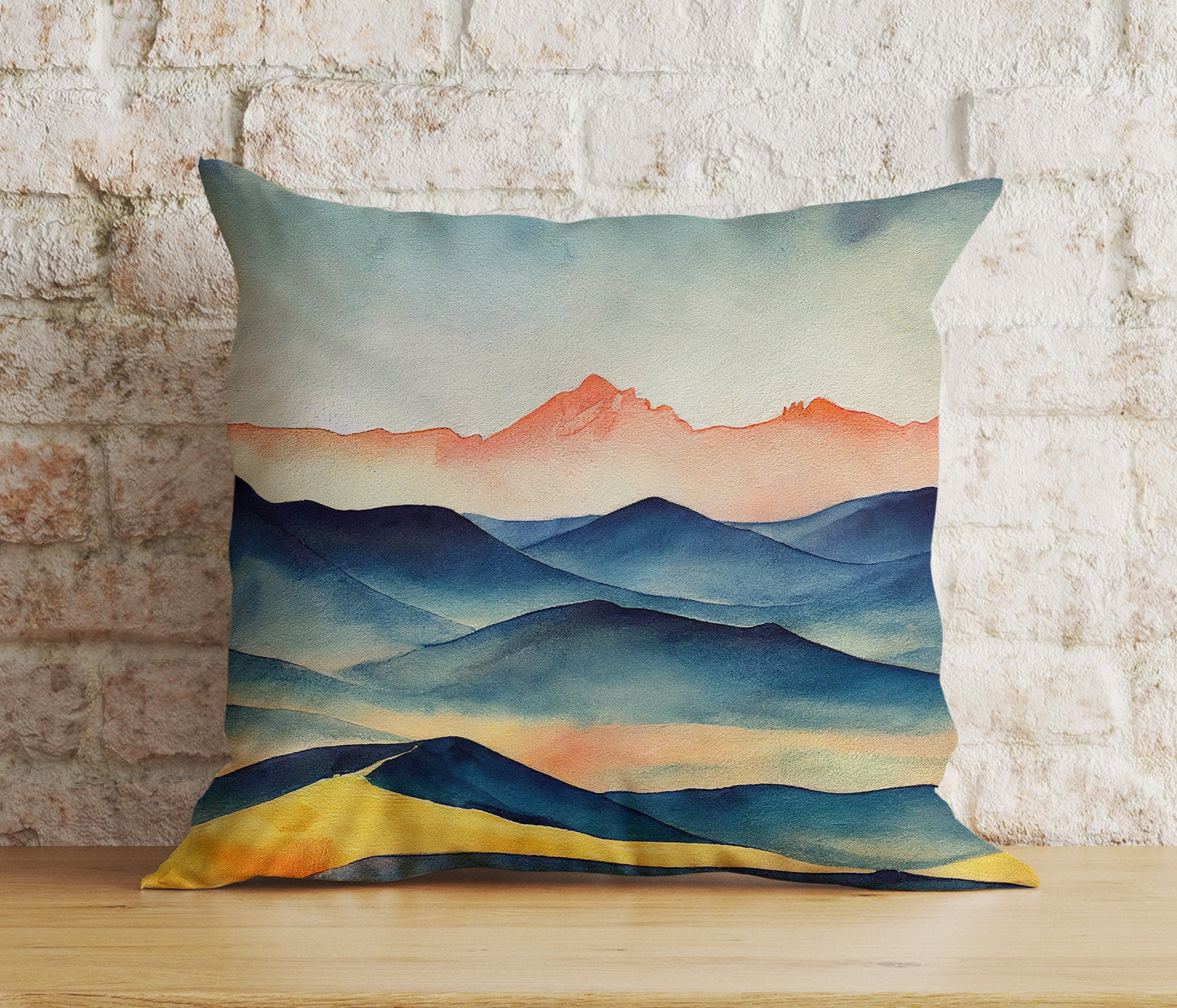 Abstract Landscape Cushion Cover Mountain View Pillow Cover Living Room