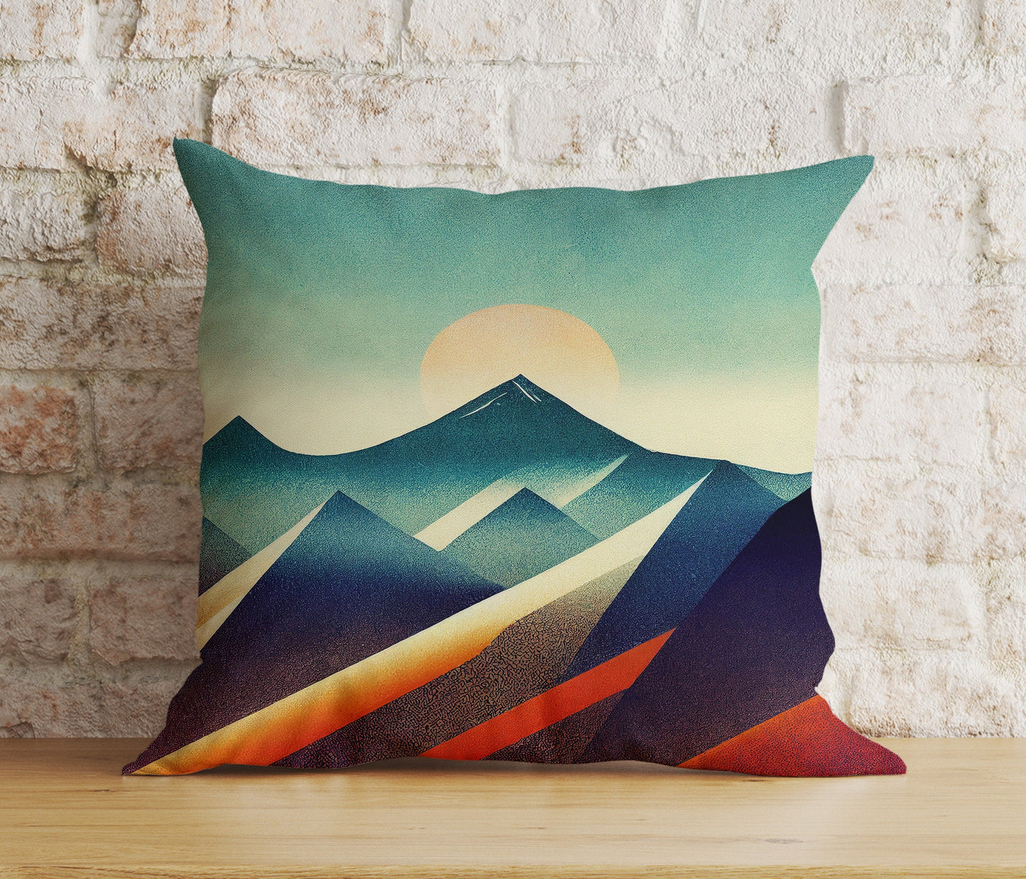 Abstract Landscape Cushion Cover Mountain View Pillow Cover Living Room