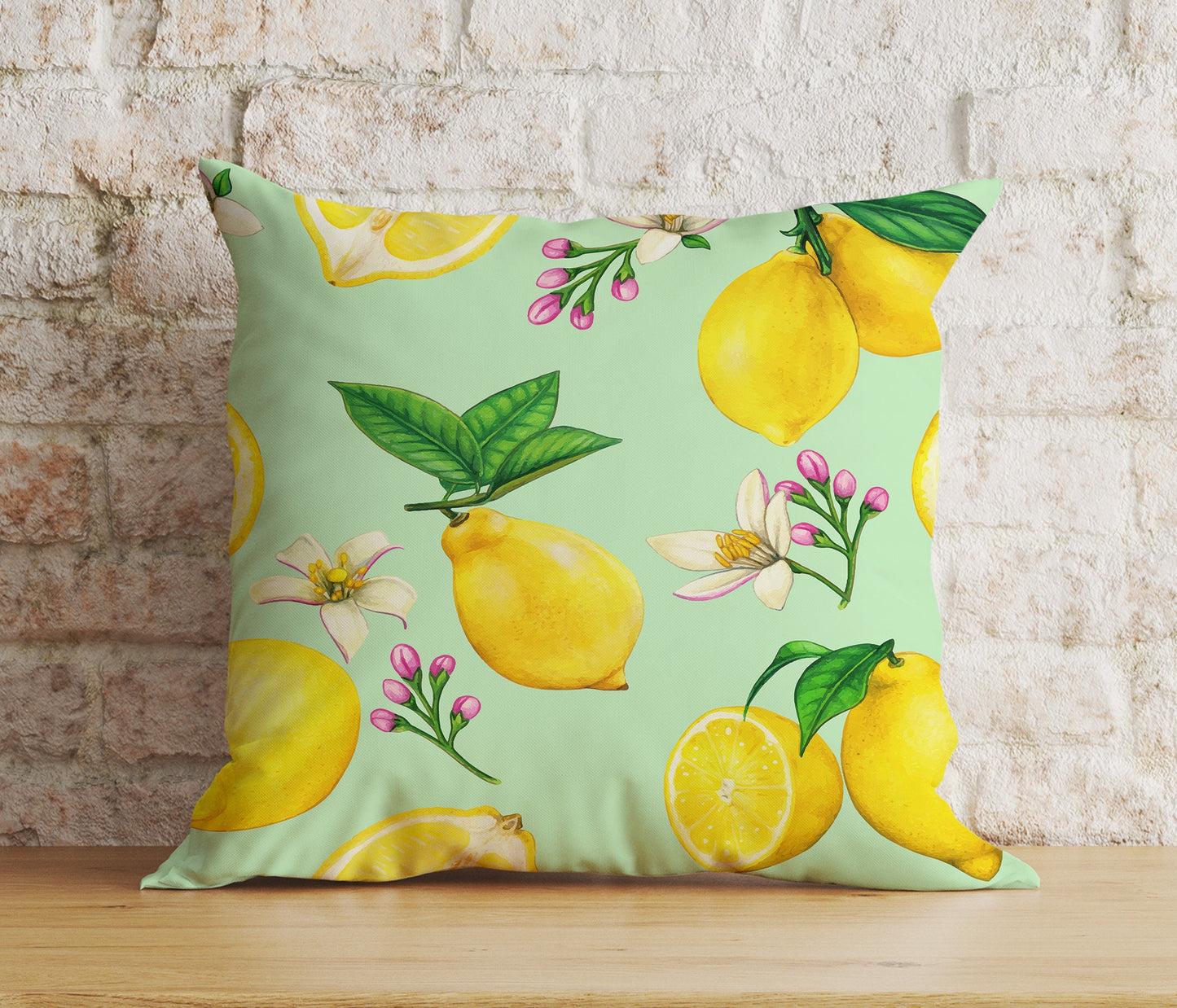 Spring Living Room Citrus Lemon Euro Pillow Sham Cover Any Size Cushion Cover