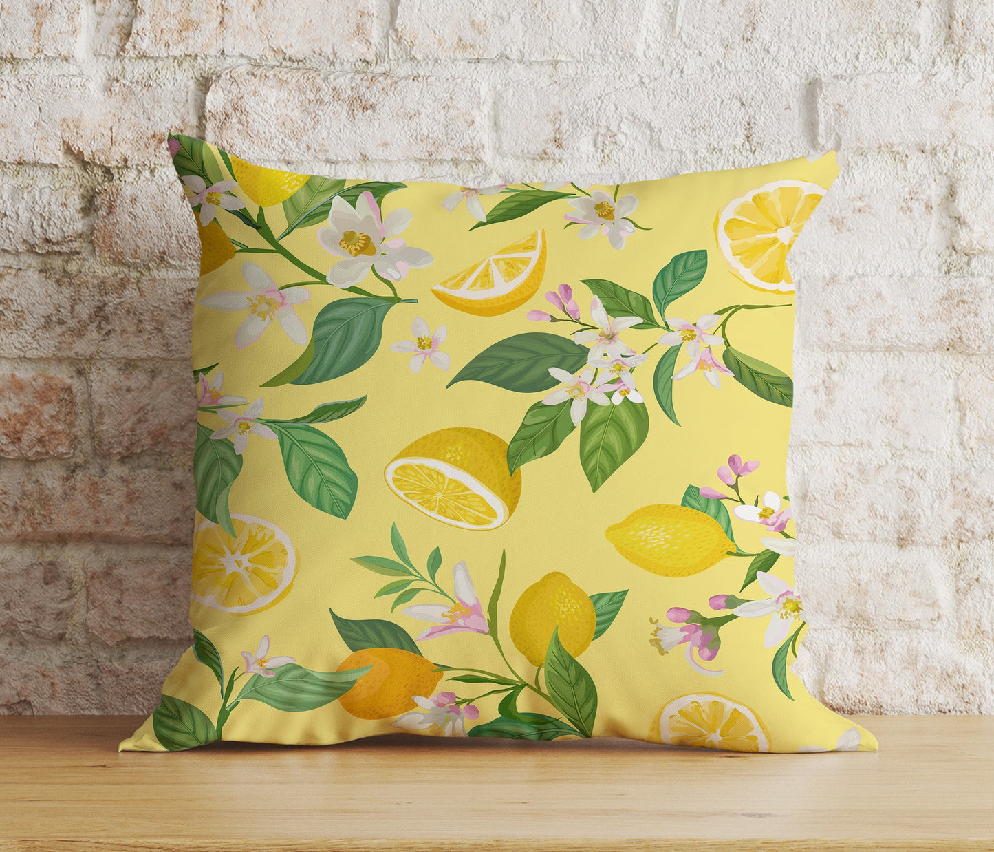 Spring Living Room Citrus Lemon Euro Pillow Sham Cover Any Size Cushion Cover