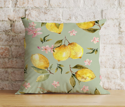 Spring Living Room Citrus Lemon Euro Pillow Sham Cover Any Size Cushion Cover