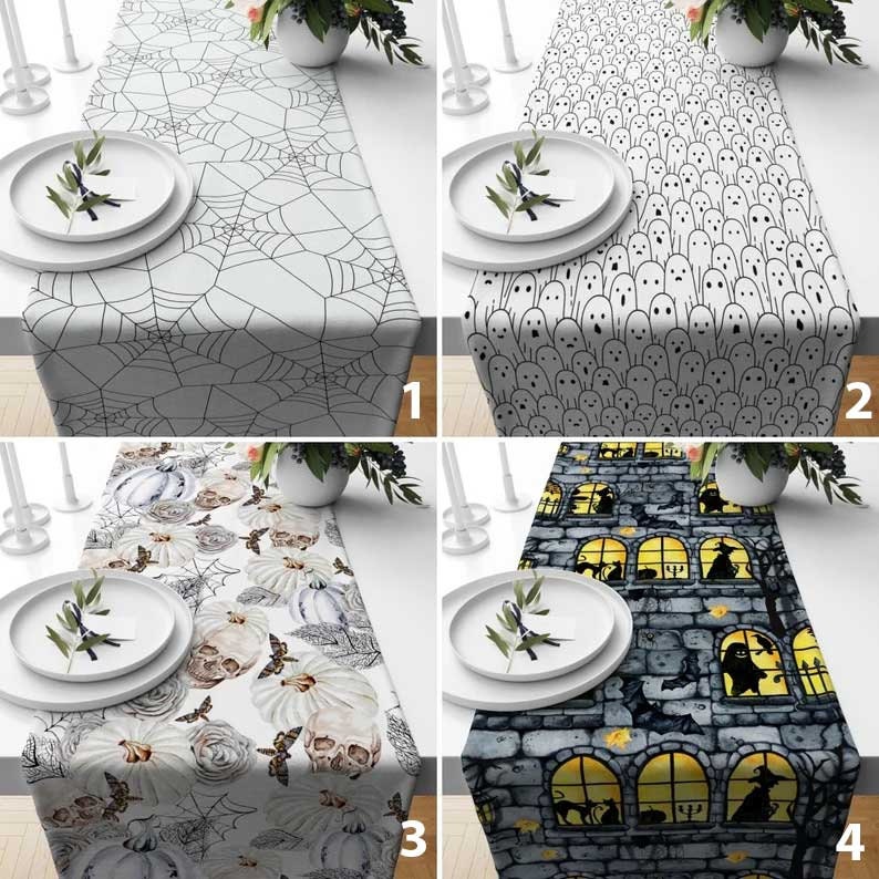 Halloween Spooky Ghost Table Runner Halloween Party Tablecloth