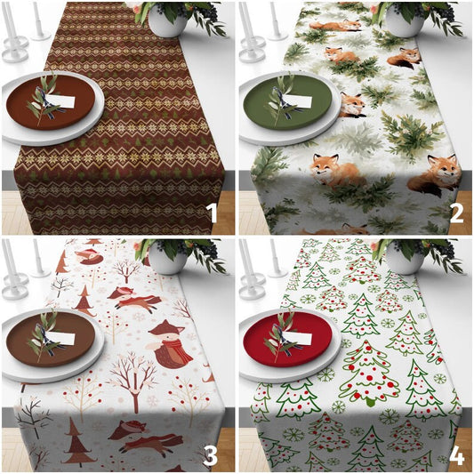 Xmas Pine Trees Christmas Kitchen Decoration Table Runner