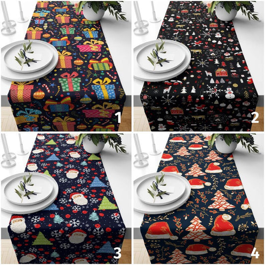 Christmas Dark Colorful & Joyful Winter Decor Table Runner