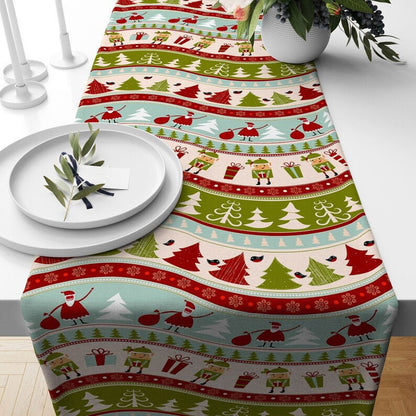 Xmas Deer Christmas Tablecloth Pine Tree Table Runner