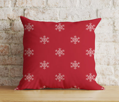 Merry Christmas Red Xmas Tree Snowflake Cushion Cover