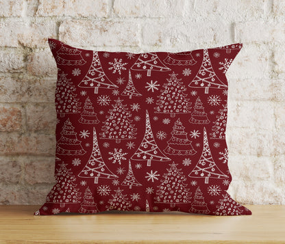 Red Christmas Decoration Snowflake Xmas Cushion Cover