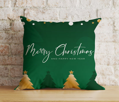 Vibrant Festive Christmas Green White Winter Cushion Cover