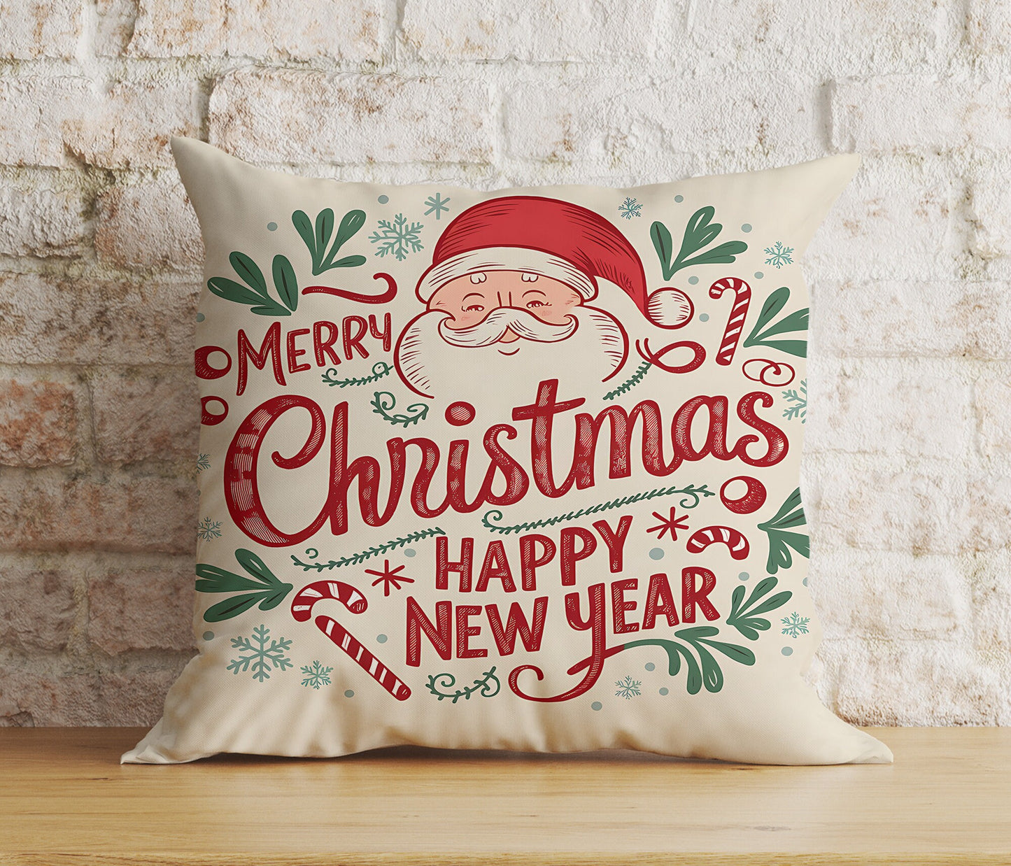 Santa Claus Gifts Ho ho ho Christmas Holiday Cushion Cover