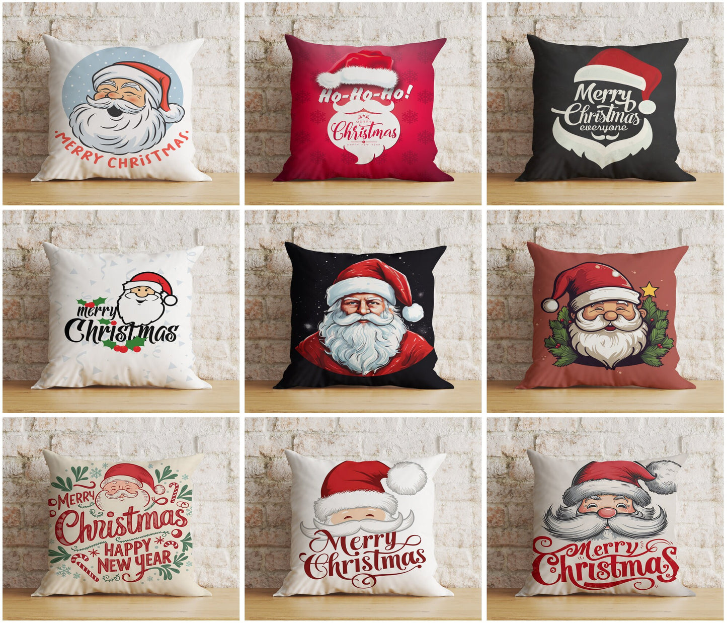 Santa Claus Gifts Ho ho ho Christmas Holiday Cushion Cover