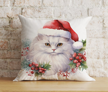 Christmas Cute Kittens in Santa Hats Print Cushion Covers