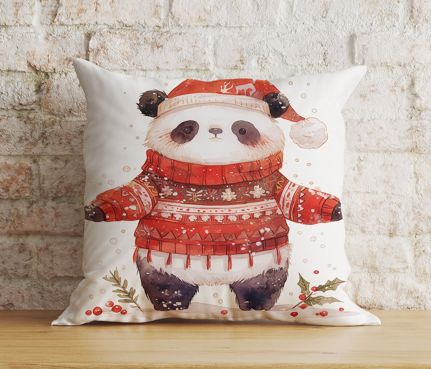 Christmas Cute Animals Santa Hats Festive Cushion Covers