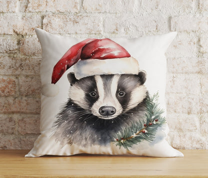 Christmas Cute Animals Santa Hats Festive Cushion Covers