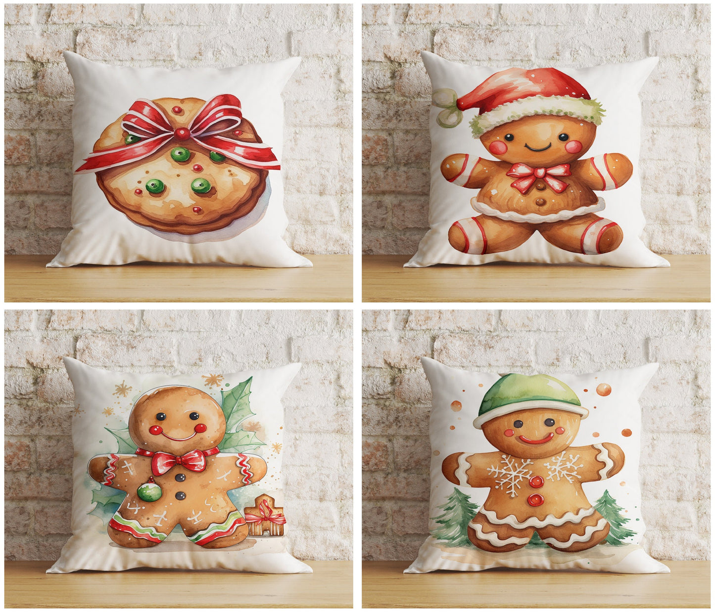 Christmas Cookie Festive Gingerbread Designs Cushion Cover