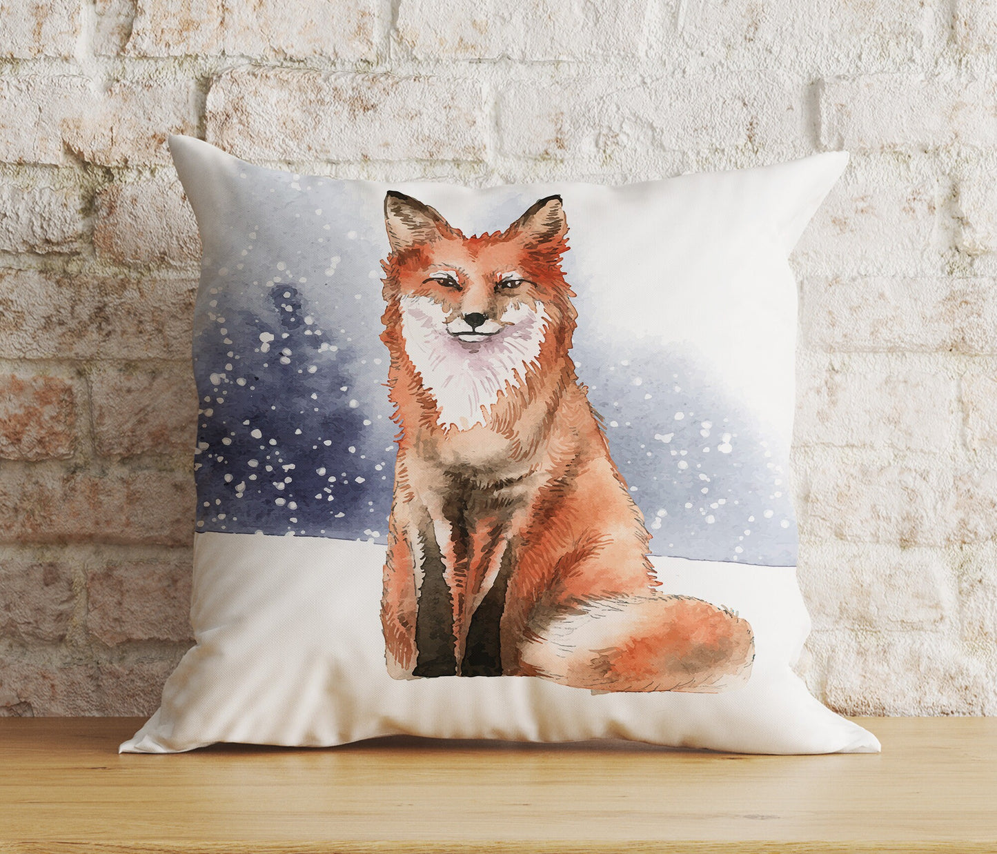 Christmas Cute Woodland Animal Winter Print Cushion Cover