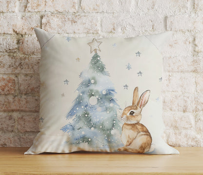 Christmas Cute Woodland Animal Winter Print Cushion Cover