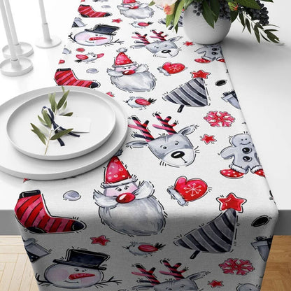 Christmas Red New Year Decoration Table Runner