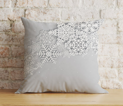 Snowflake Patterned Christmas Winter Decor Cushion Covers