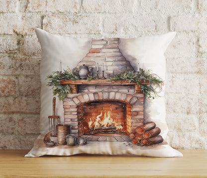 Christmas Gift and Wreath Mantel Living Room Cushion Cover