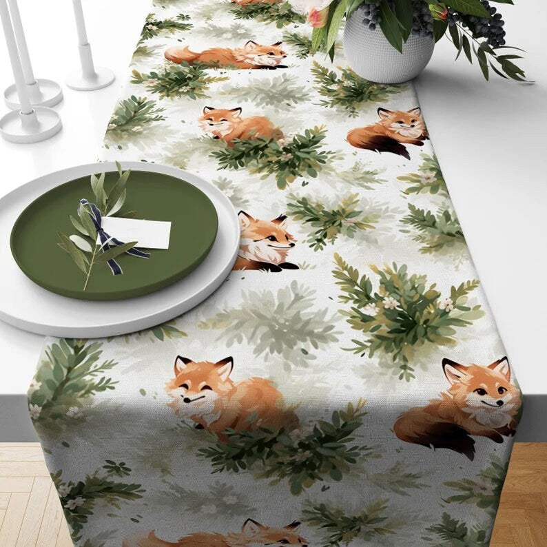 Xmas Pine Trees Christmas Kitchen Decoration Table Runner