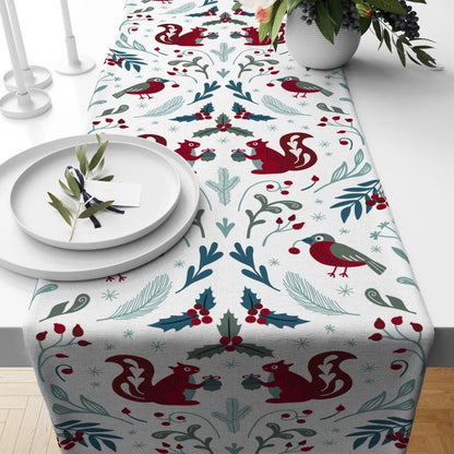 Snowman Christmas Animals Xmas Kitchen Table Runner