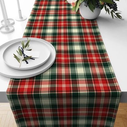 Tartan or Plaid Xmas Red Green Scottish Theme Table Runner