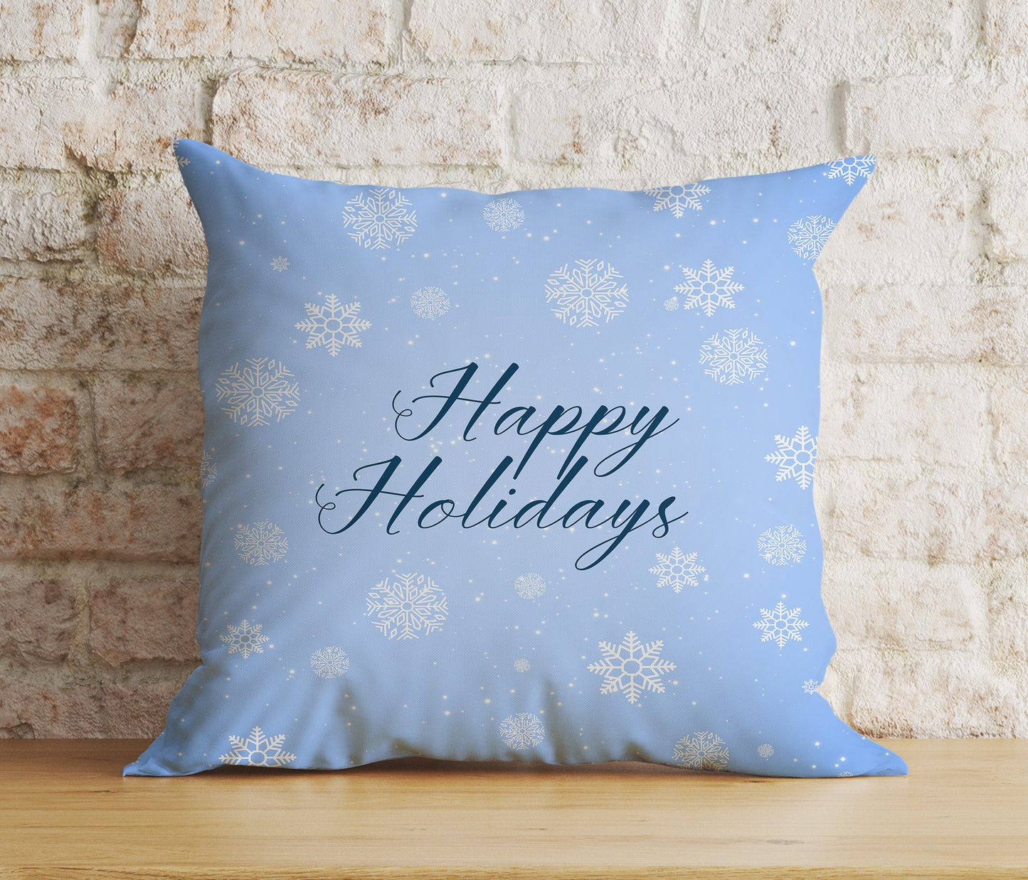 Blue or Turquoise Merry Christmas Star Print Cushion