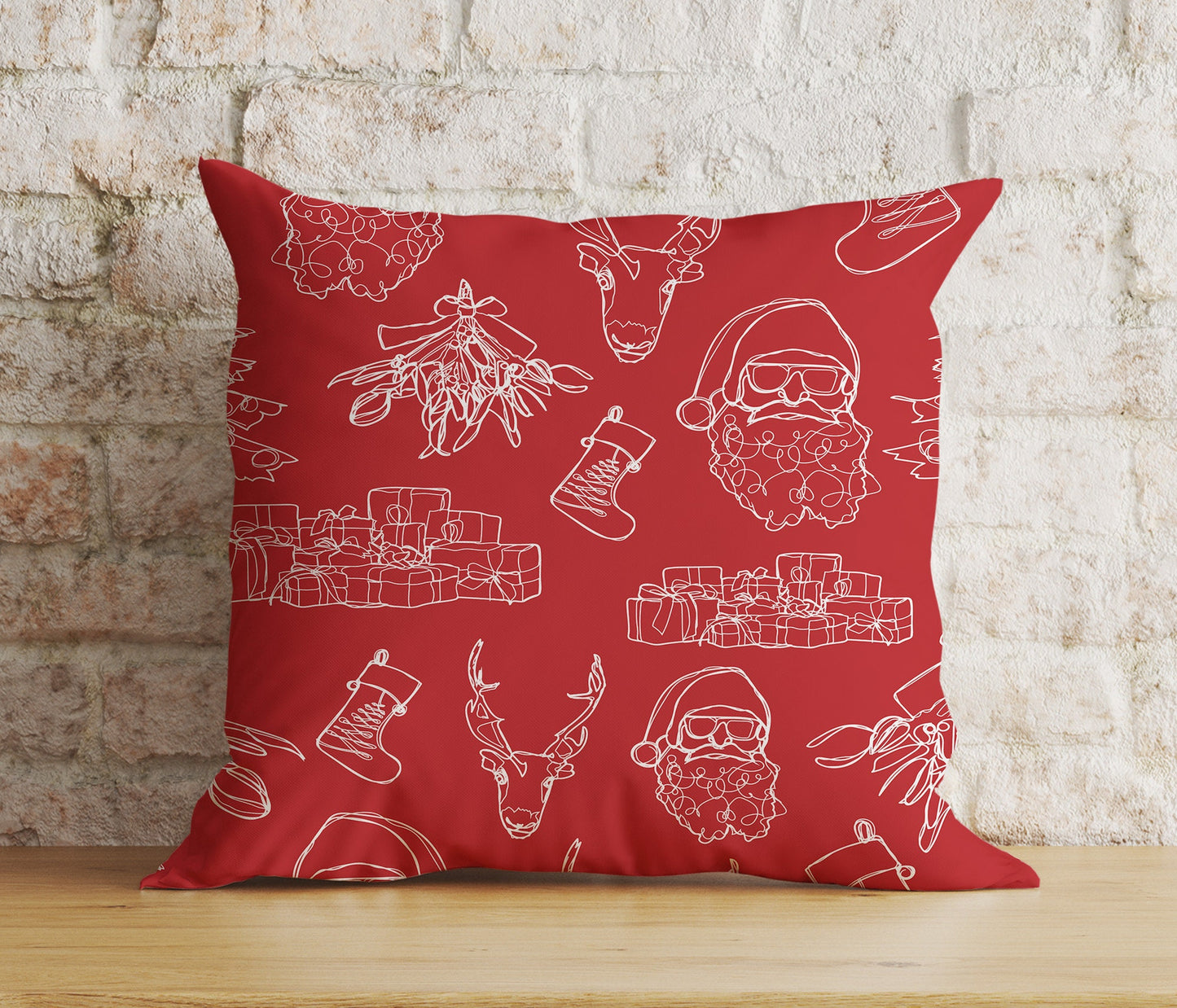 Red Christmas Decoration Snowflake Xmas Cushion Cover