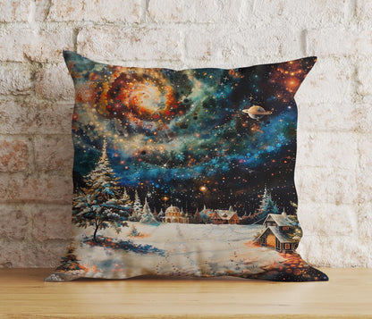 Enchanted Starry Night and Moon Christmas Cushion Covers