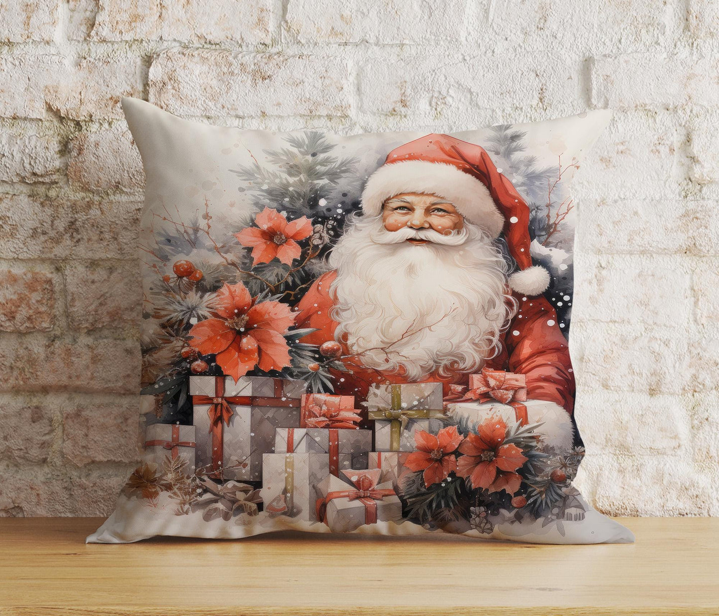 Santa Claus Xmas Festive Santa with Presents Cushion Covers