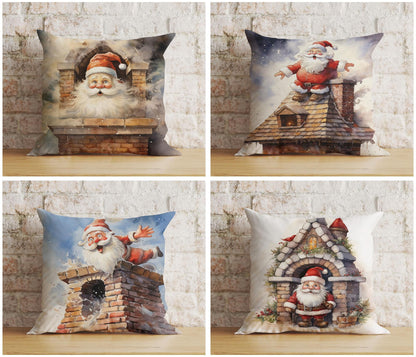 Santa Chimney Christmas Festive Decorative Cushion Covers