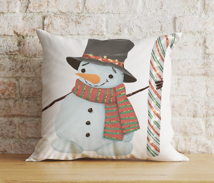 Christmas Snowman Festive Top Hat Winter Decor Cushion Cover