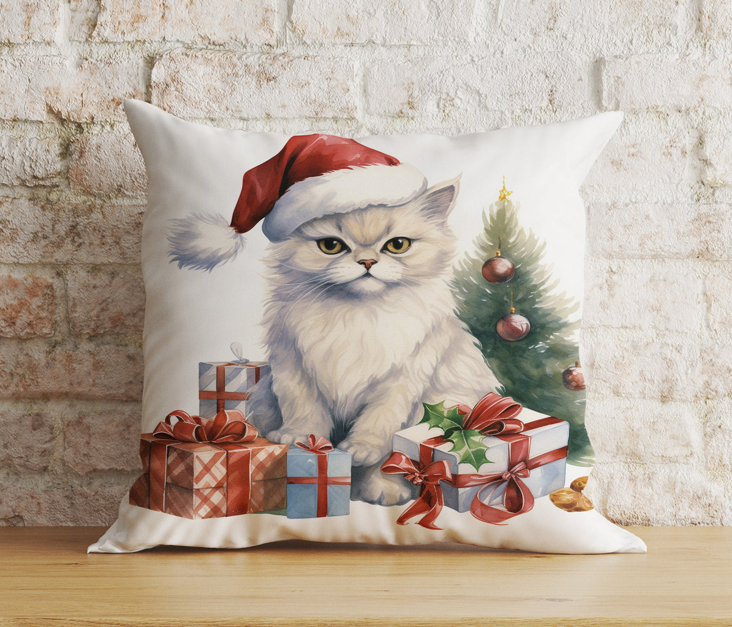 Christmas Cute Kittens in Santa Hats Print Cushion Covers